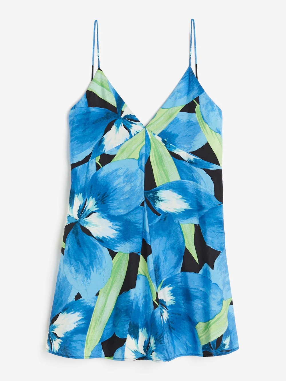 H&M Womens Blue & Green Floral Mini Dress Size XS